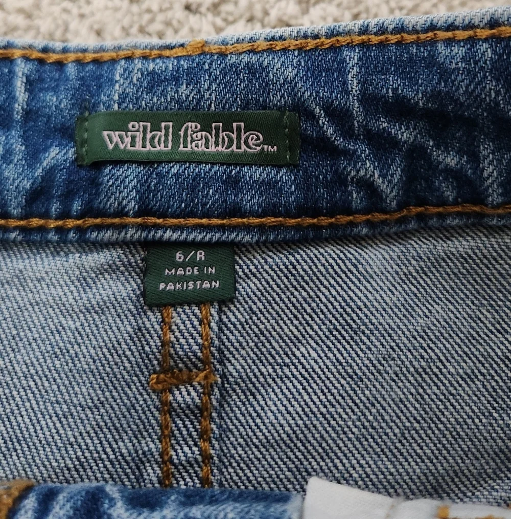 Women's High-Rise Rolled Cuff Jean Shorts - Wild Fable Blue 6 - Picture 9 of 11